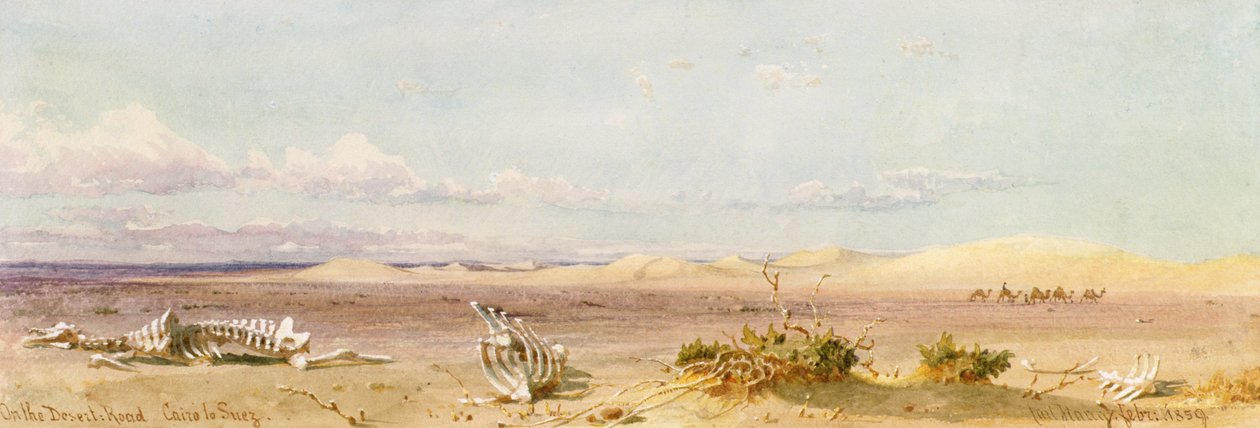 Sand Hills in the Desert, Kairo, Suez, 1859 av Carl Haag