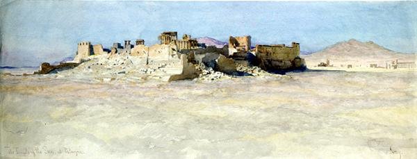 Sørøst-hjørnet av solens tempel, Palmyra av Carl Haag