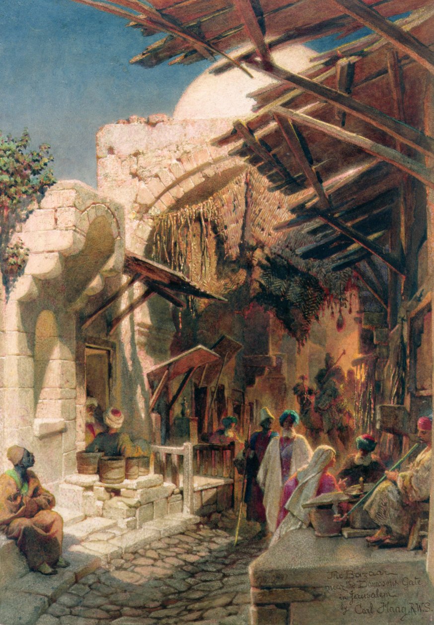 Basaren nær Damaskus-porten i Jerusalem av Carl Haag