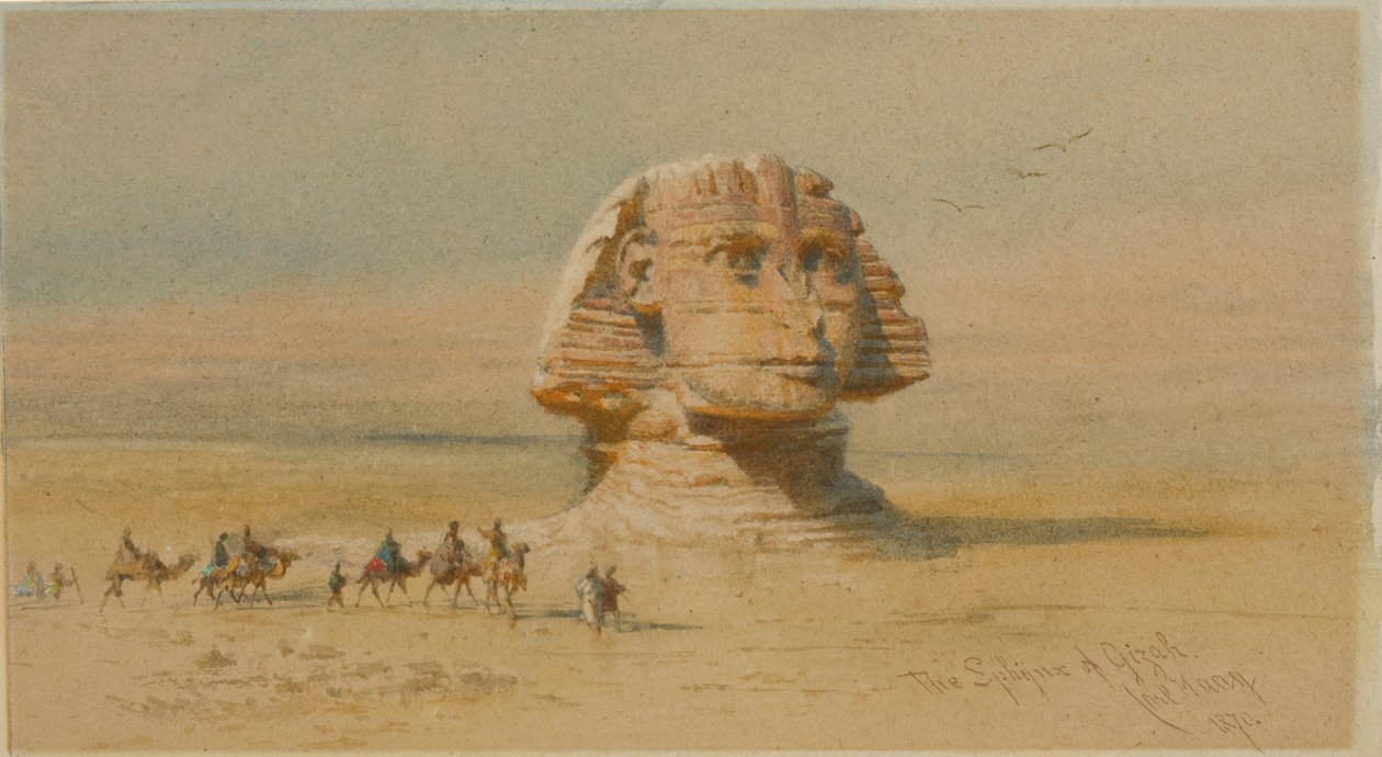 Sfinxen i Giza (akvarell på papir (limt om bord)) av Carl Haag