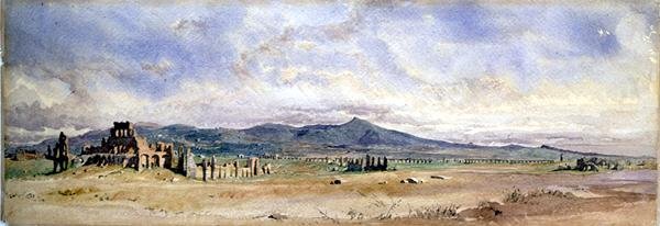 Villa of Lucullus på Misenum i Napolibukta (akvarell på papir) av Carl Haag