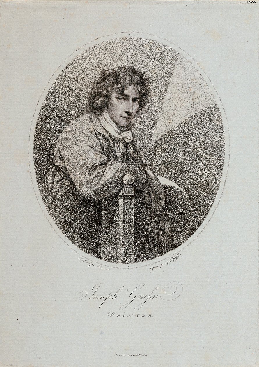 Halvportrett av Josef Maria Grassi etter et selvportrett av Carl Hermann Pfeiffer