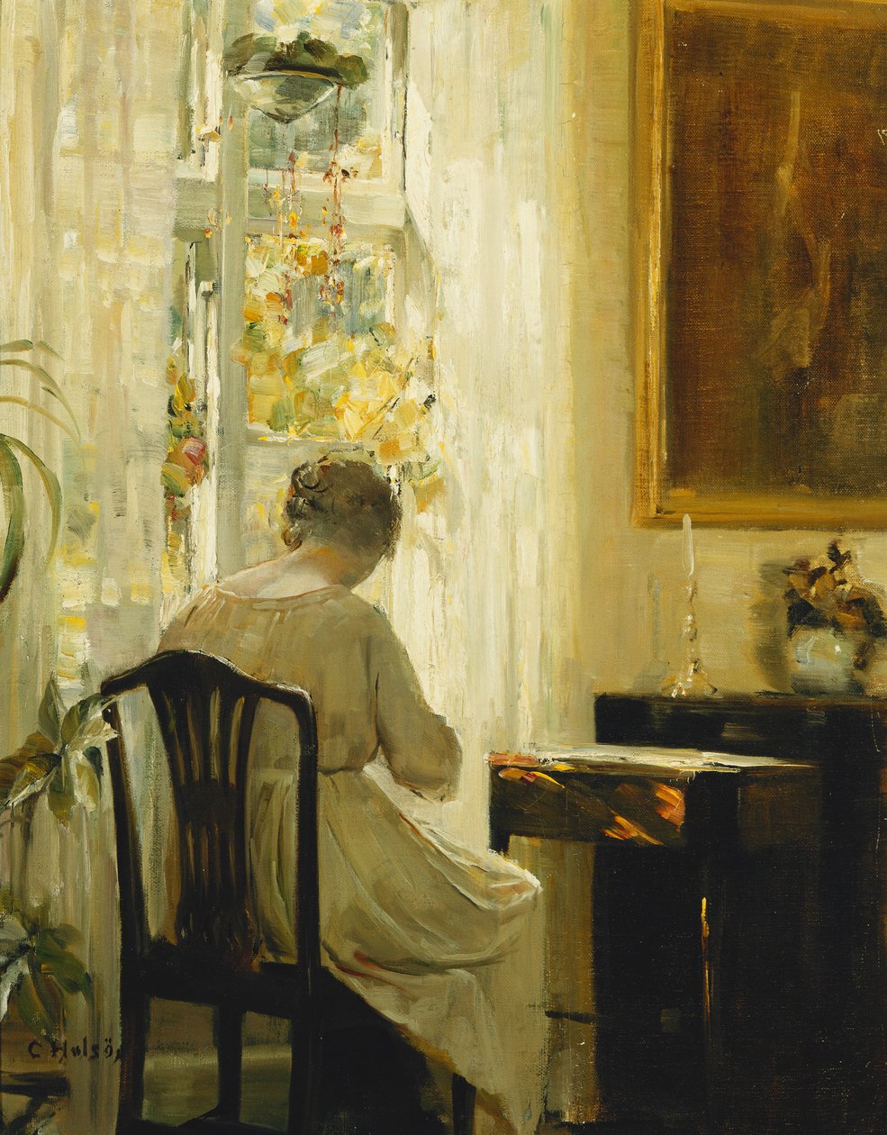 En kvinne i et interiør av Carl Holsoe