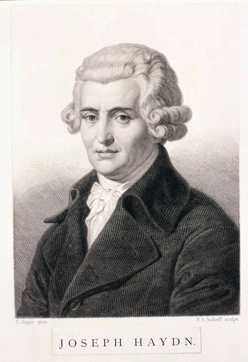 Joseph Haydn (1732-1809) gravert av F.A. Andorff av Carl Jager