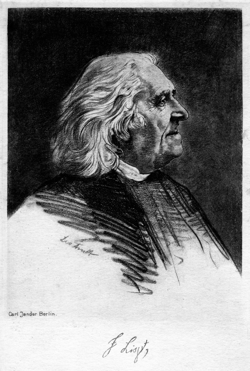 Franz Liszt 1811-1886, ungarsk komponist og pianist, 1900-tallet. av Carl Jander