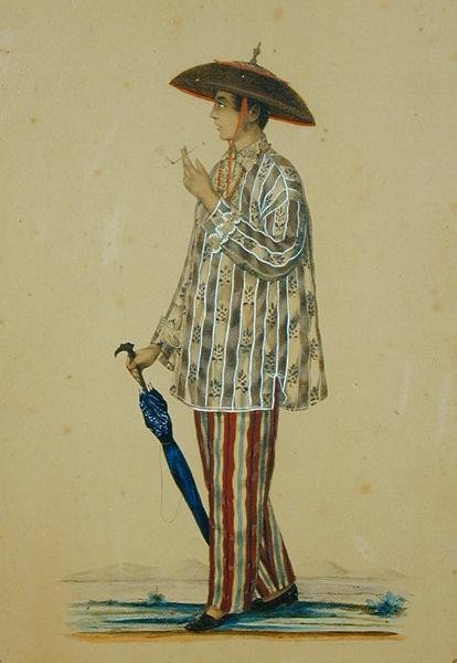 En Mestizo fra Manila (håndfarget litho) av Carl Johann Karuth