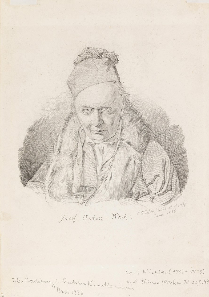 Portrett av maleren Joseph Anton Koch 1768-1839, 1836. av Carl Küchler