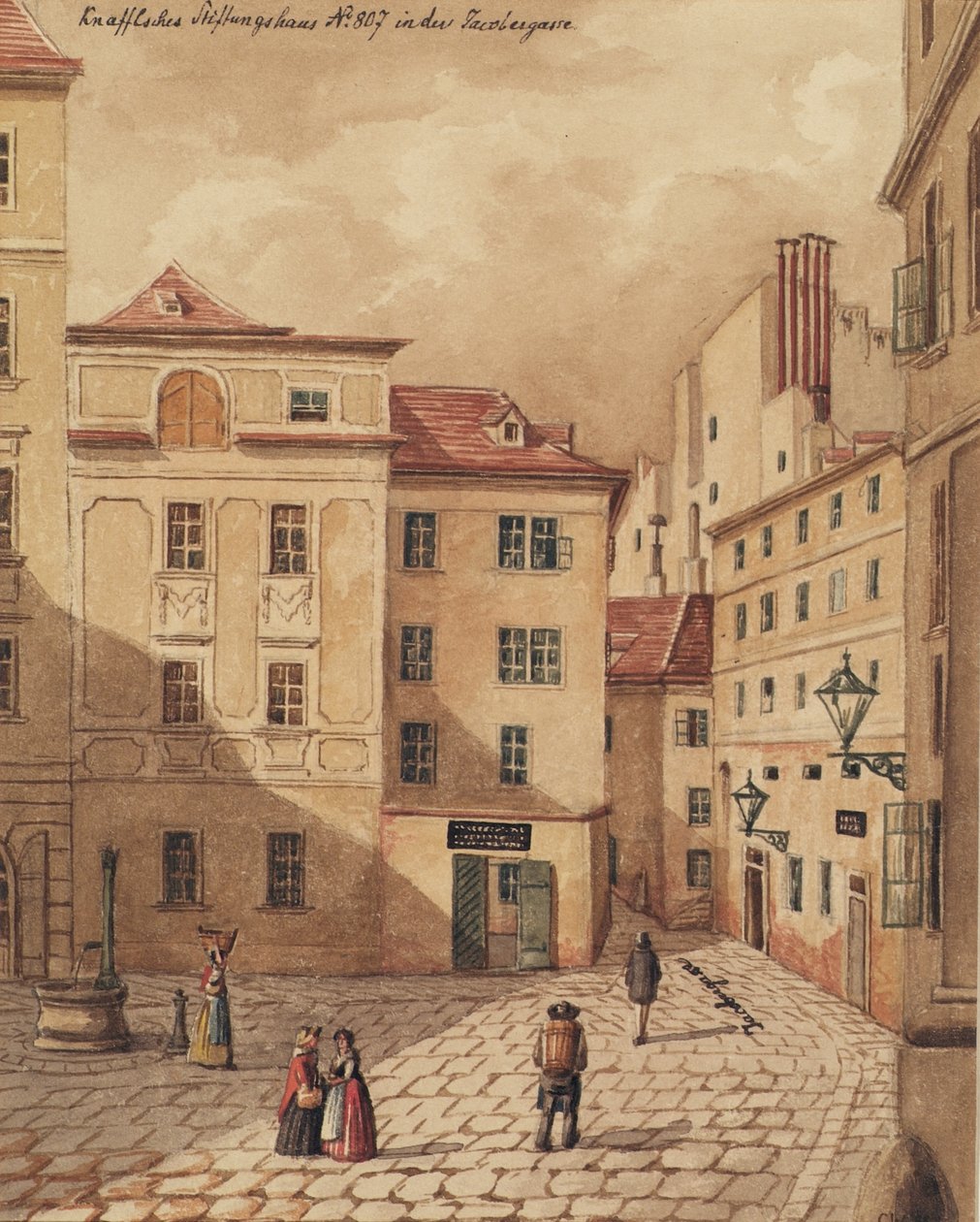 Knaffelsche Foundation House på Jacobergasse nr. 807 i Wien av Carl L. Wiesböck