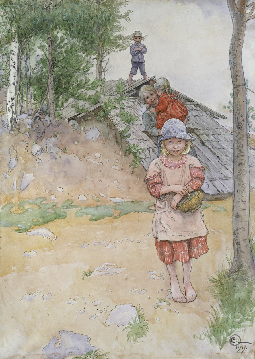 Ved kjelleren, 1917 av Carl Larsson