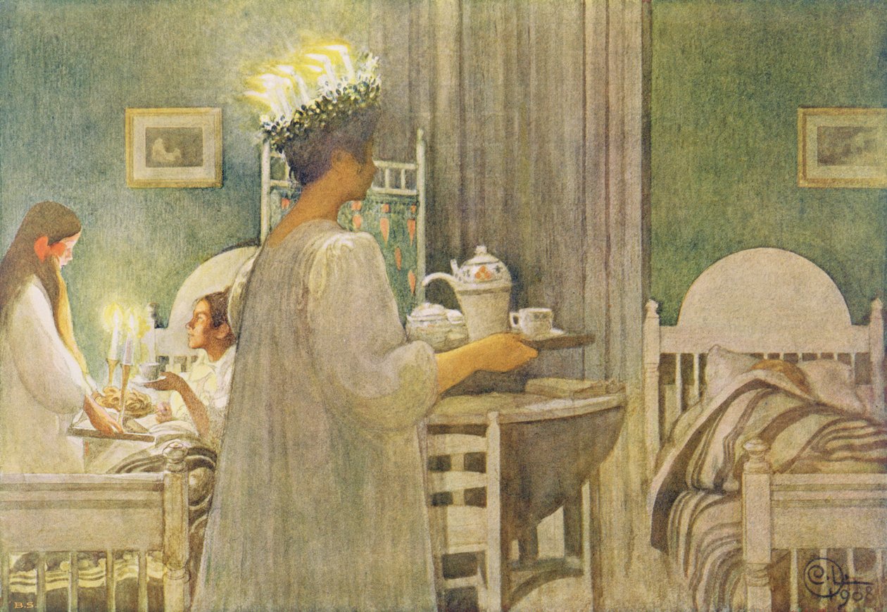 Julemorgen, pub. i 'Last Licht Hinin' ('Let in More Light'), 1908 av Carl Larsson