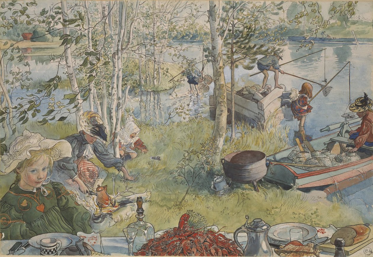 Krepsefiske av Carl Larsson