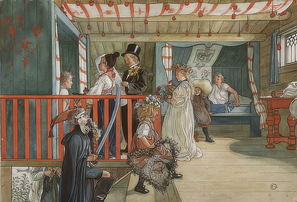 Navnedagen. rundt 1895 av Carl Larsson