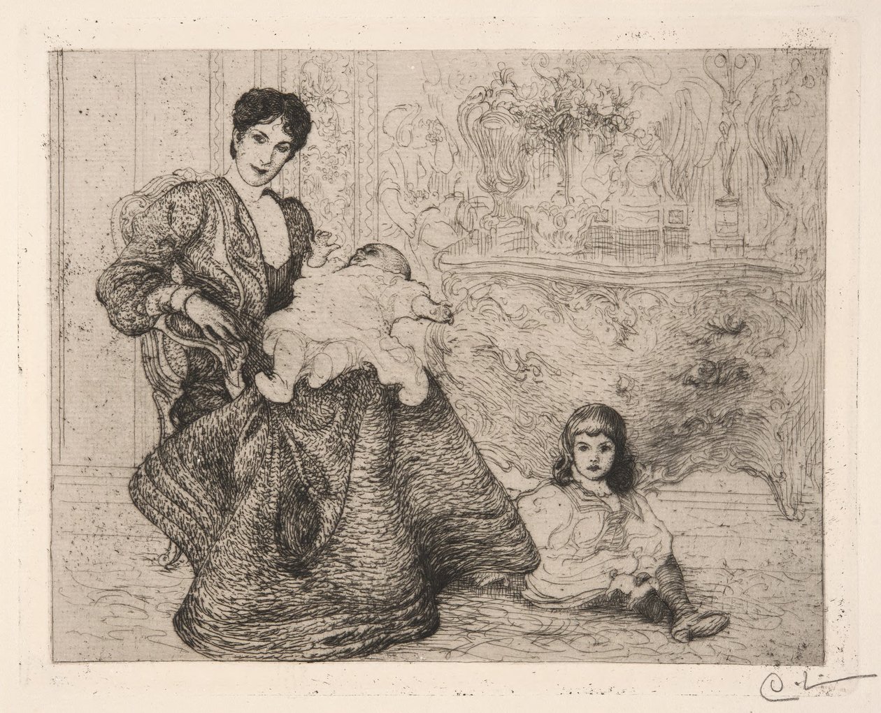 Dora Lamm og hennes sønner av Carl Larsson