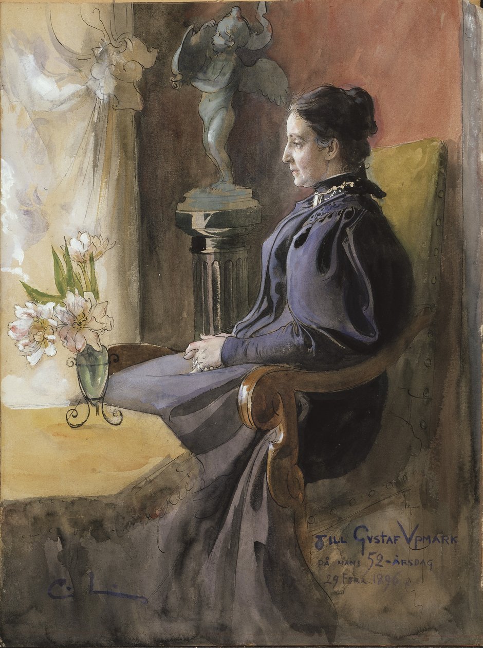Eva Upmark, 1896 (wc på papir) av Carl Larsson