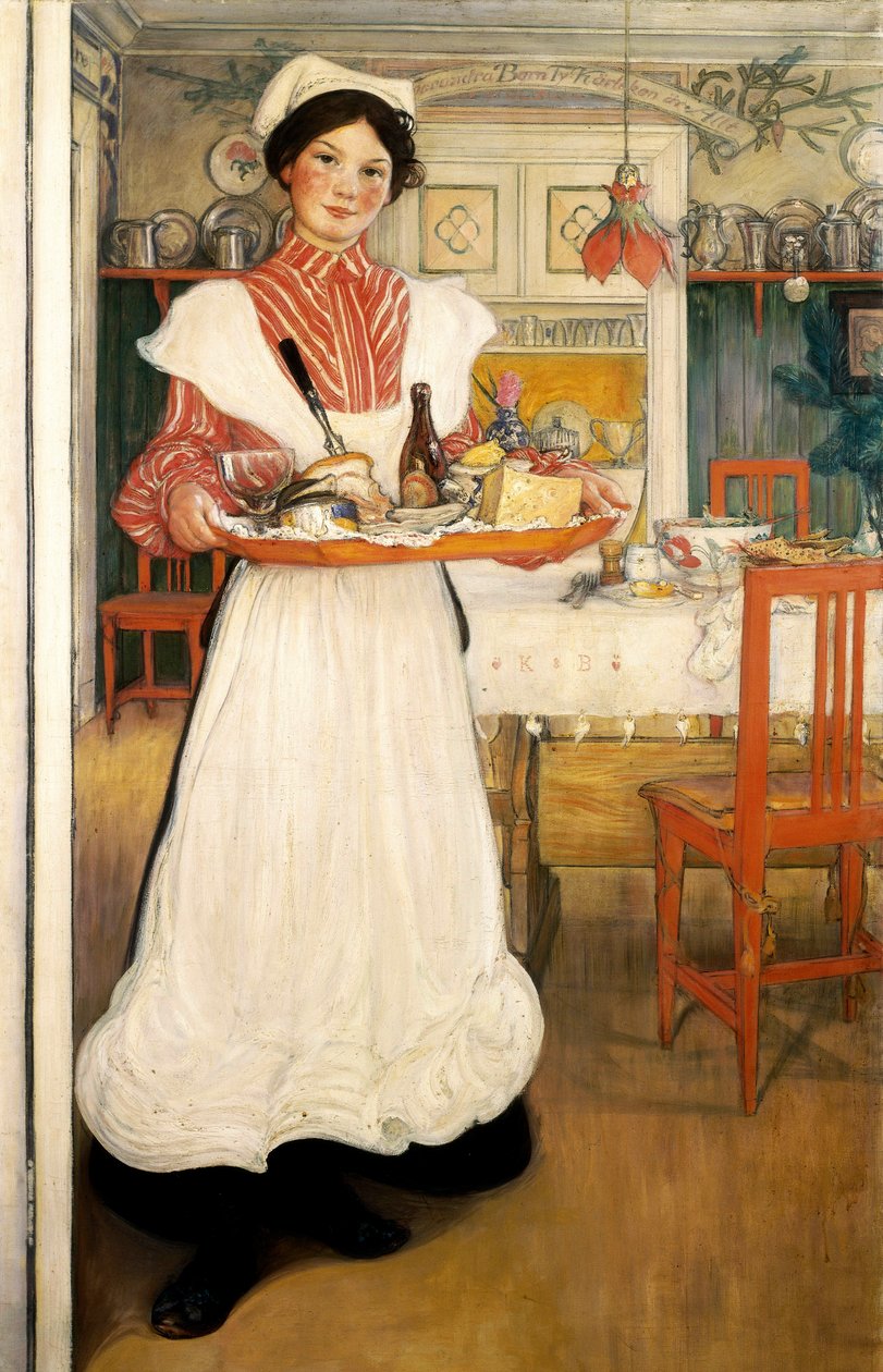 Martina bærer frokost på et brett av Carl Larsson