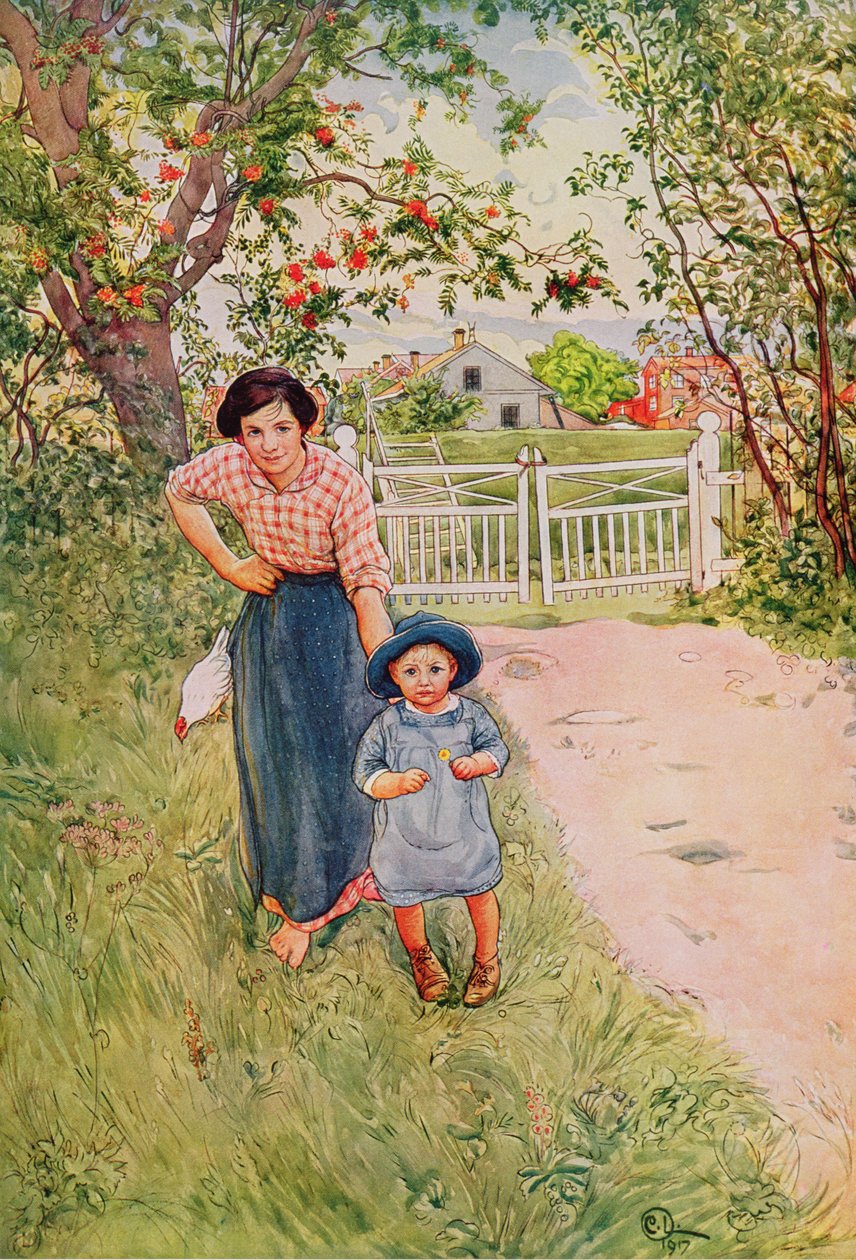 Si en hyggelig hvordan gjør du med onkelen din, 1917, fra en kommersielt trykt portefølje, utgitt i 1939 av Carl Larsson
