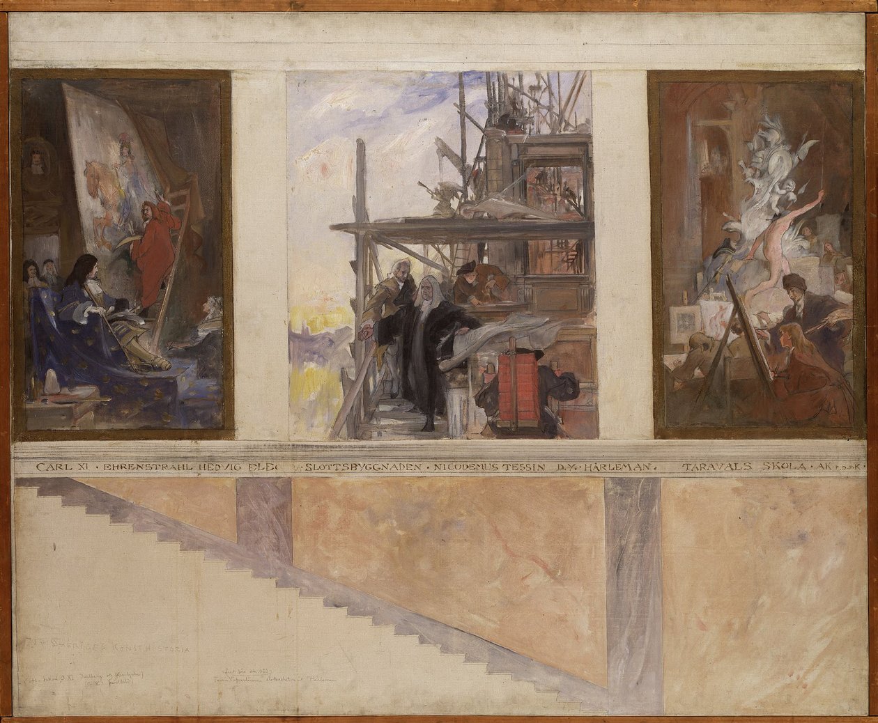 Andre forslag til dekorasjon av veggene i Nationalmuseums nedre hall av Carl Larsson