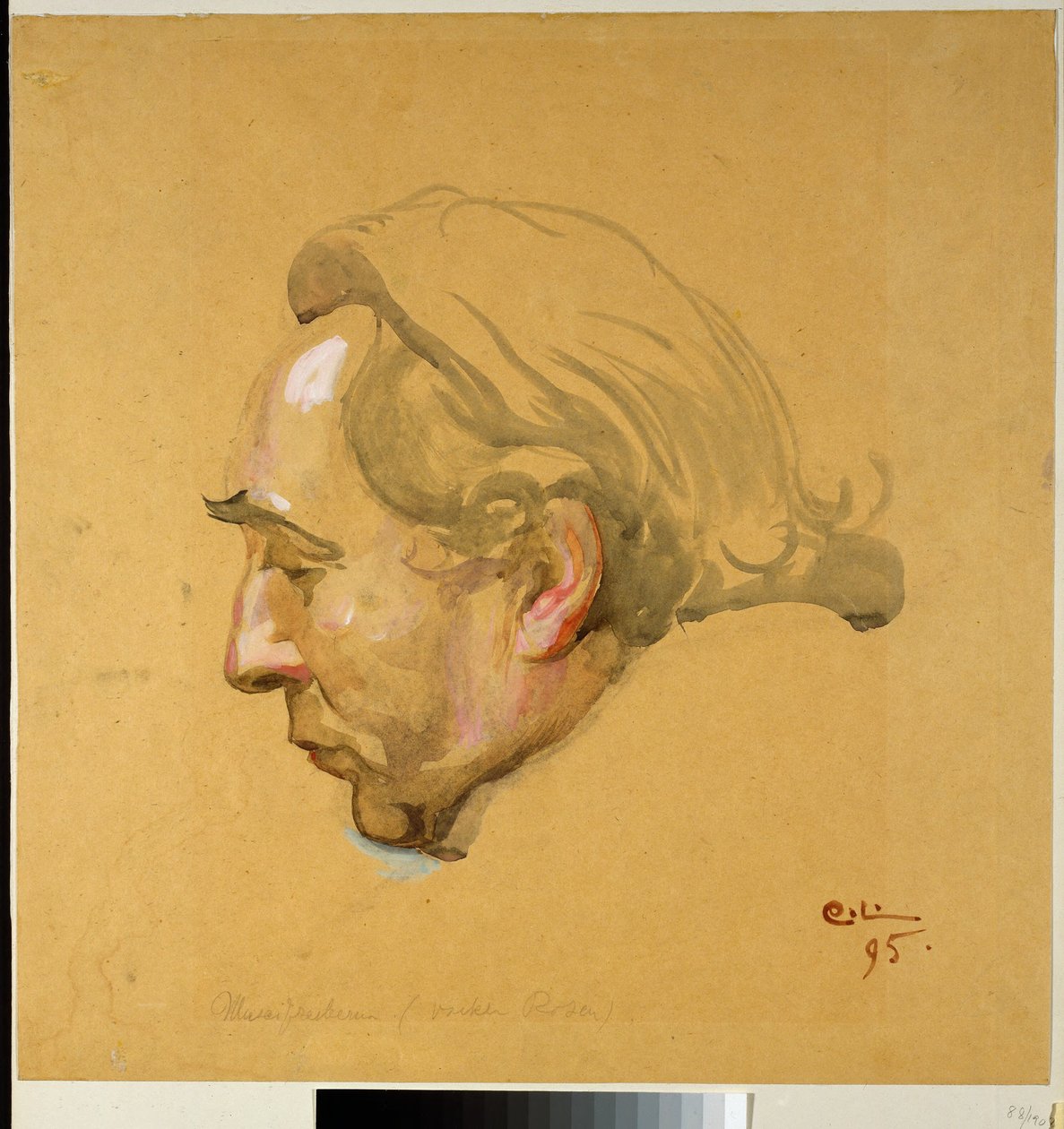 Sergel-fresken. Studie til Sergels hode av Carl Larsson