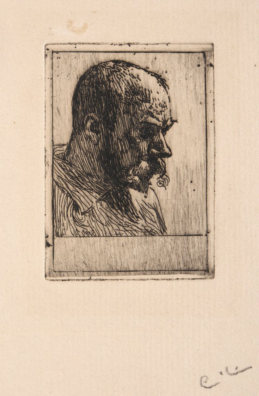 Selvportrett i malerbluse av Carl Larsson