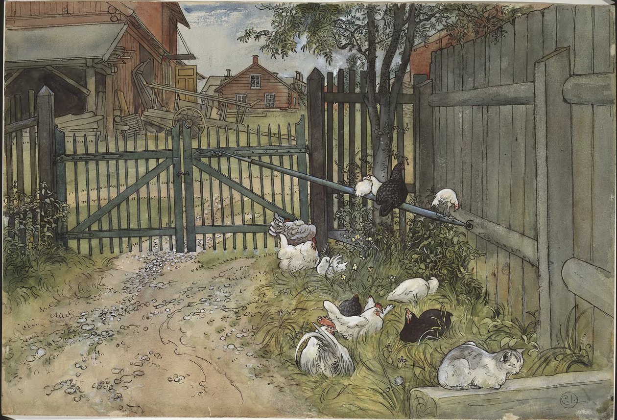 Porten. Fra Et hjem (26 akvareller) av Carl Larsson