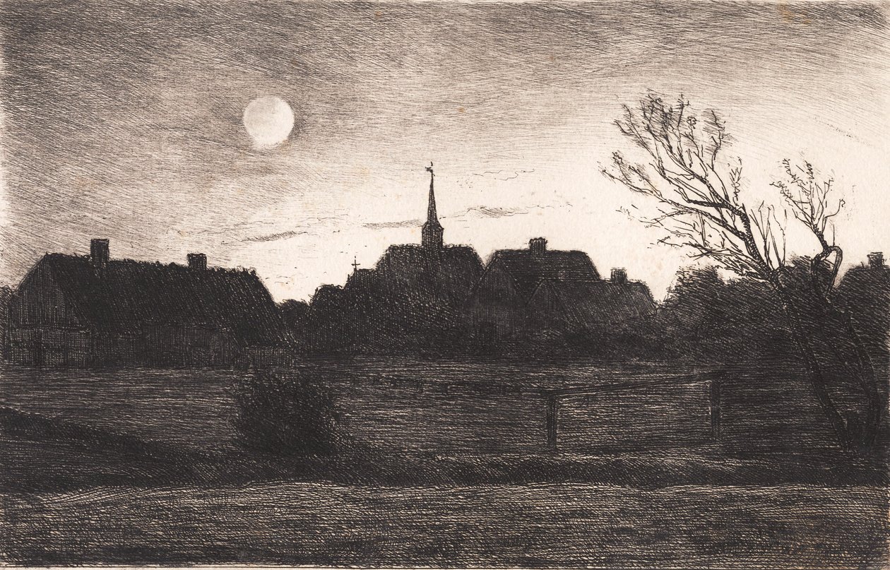 Hornbæk kirke, sommerkveld av Carl Locher