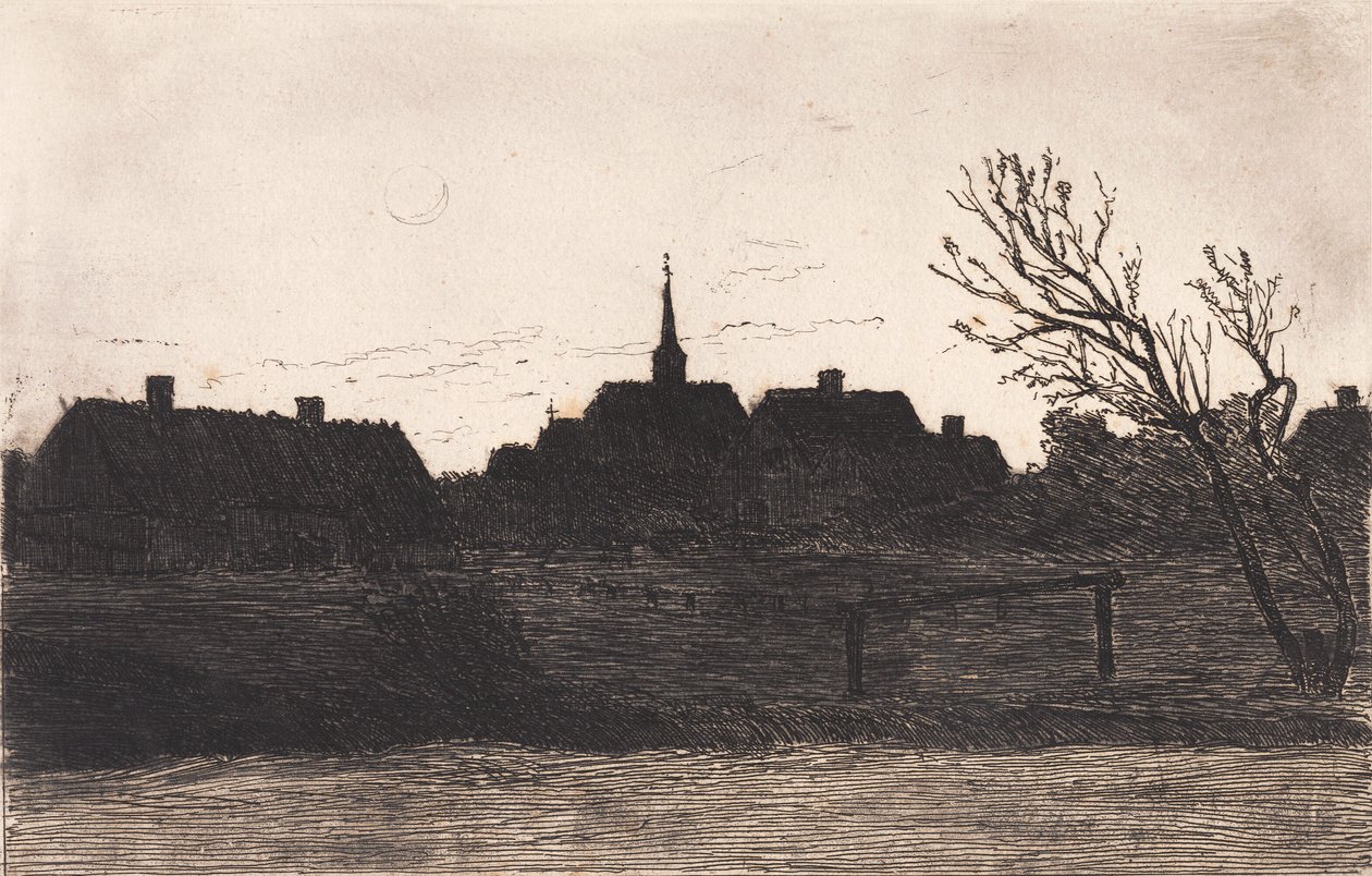 Hornbæk kirke, sommerkveld av Carl Locher