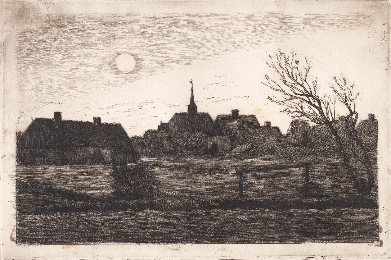 Hornbæk kirke, sommerkveld av Carl Locher