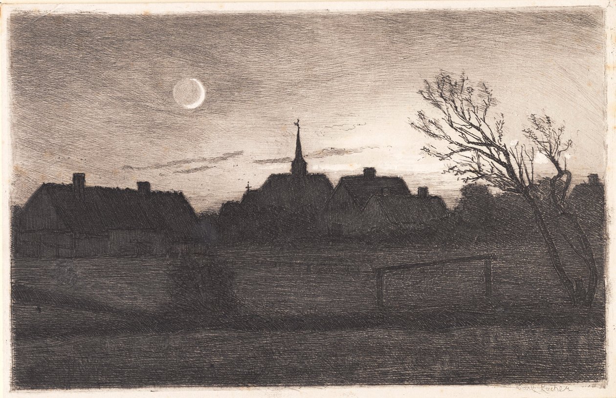 Hornbæk kirke, sommerkveld av Carl Locher