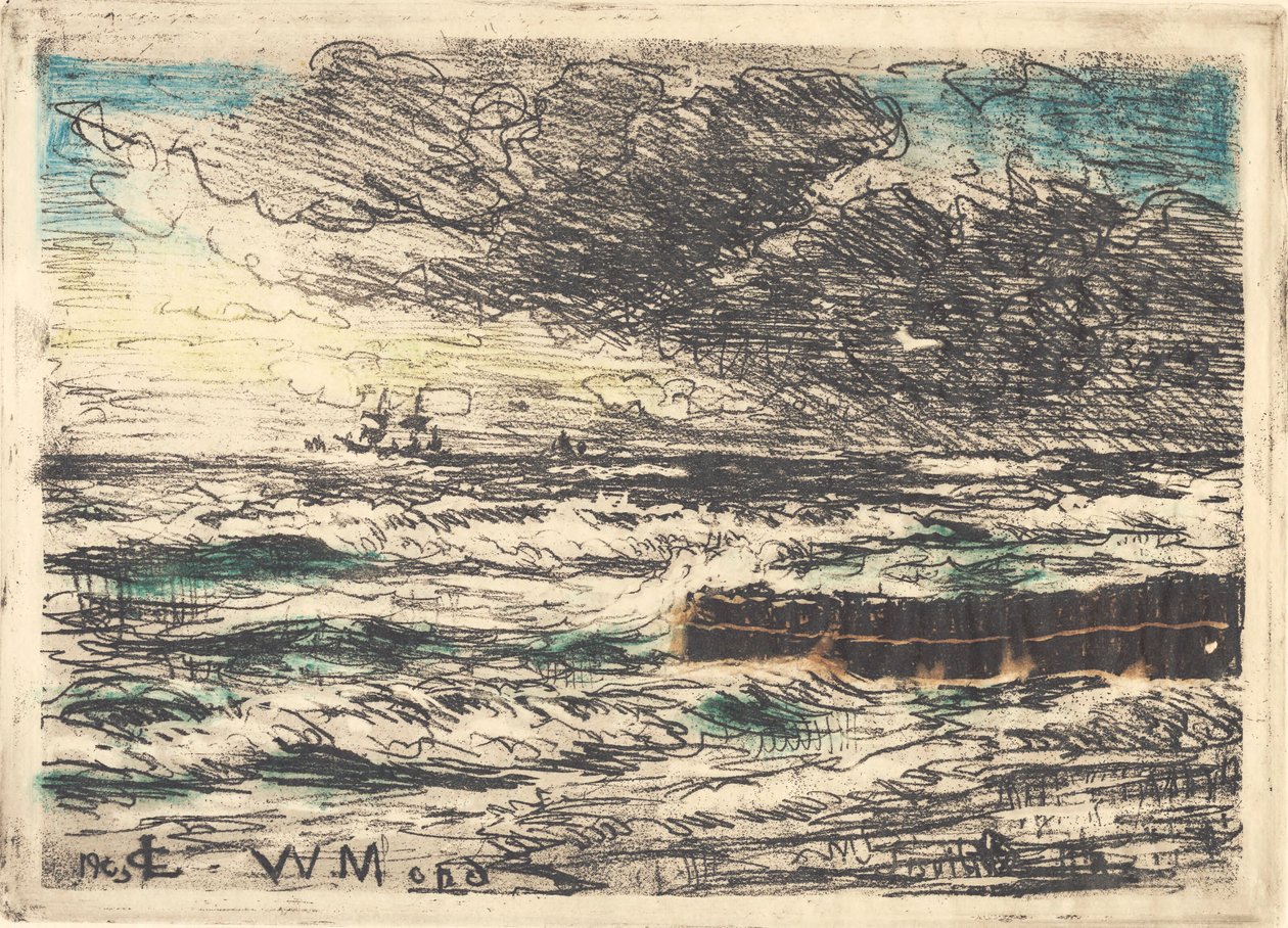 Storm ved Tisvilde av Carl Locher