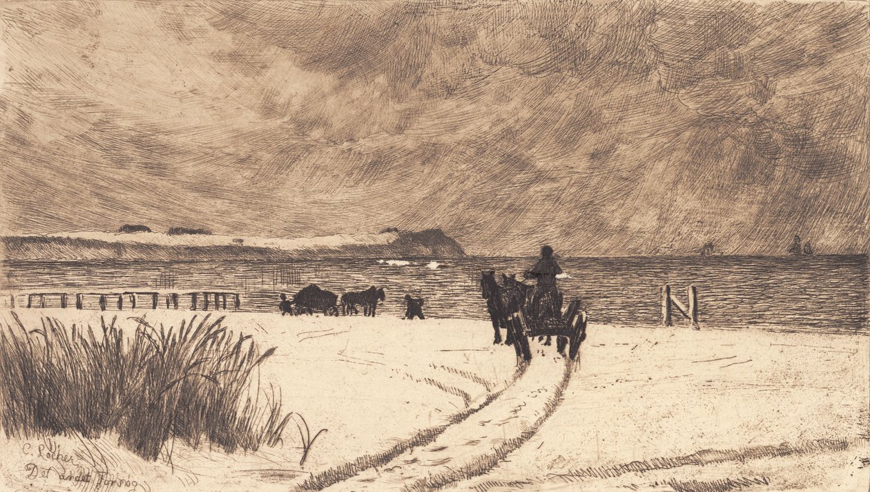 Vinterdag på Hornbæk av Carl Locher