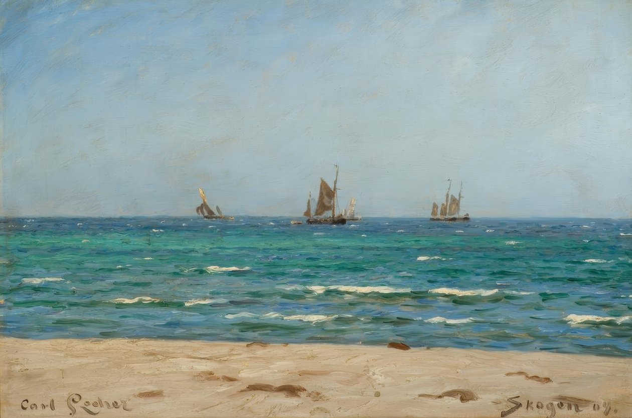 C. Locher, seilbåter i Skagen av Carl Ludvig Locher
