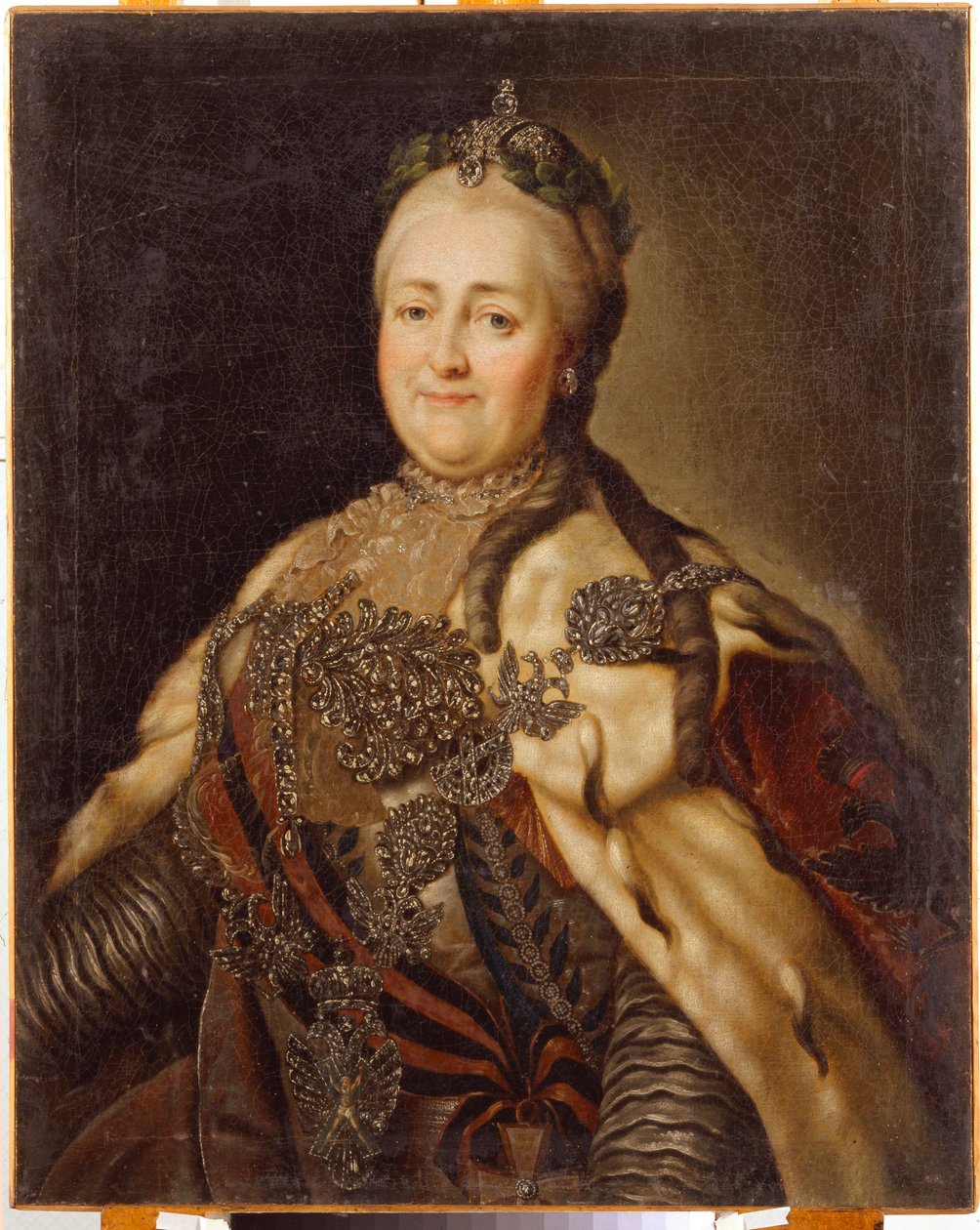 Portrett av keiserinne Katarina II (1729-1796). Maleri av Carl Ludwig Johann Christineck (1732-1792), olje på lerret av Carl Ludwig Christinek