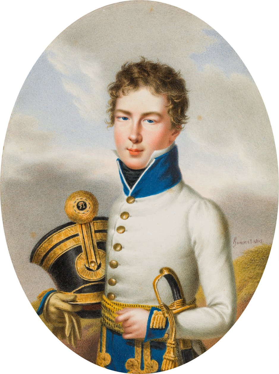 Løytnant i k.k. Det ungarske infanteriregimentet løytnant feltmarskalk Nikolaus Prins Esterhazy av Carl Ludwig Hummel de Bourdon