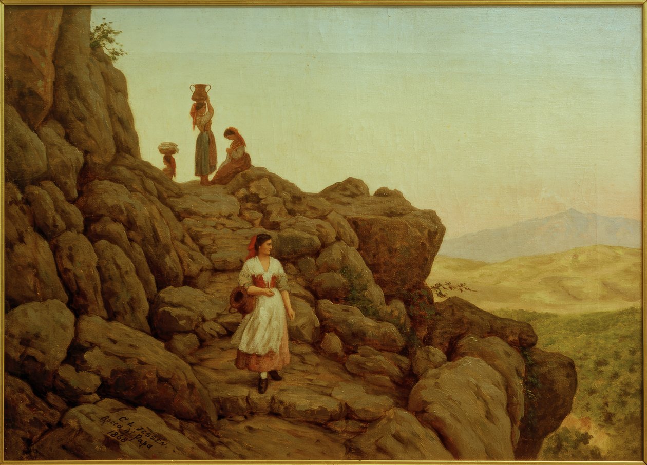 C.L.Jessen, steinete landskap nær Rocca di Papa av Carl Ludwig Jessen
