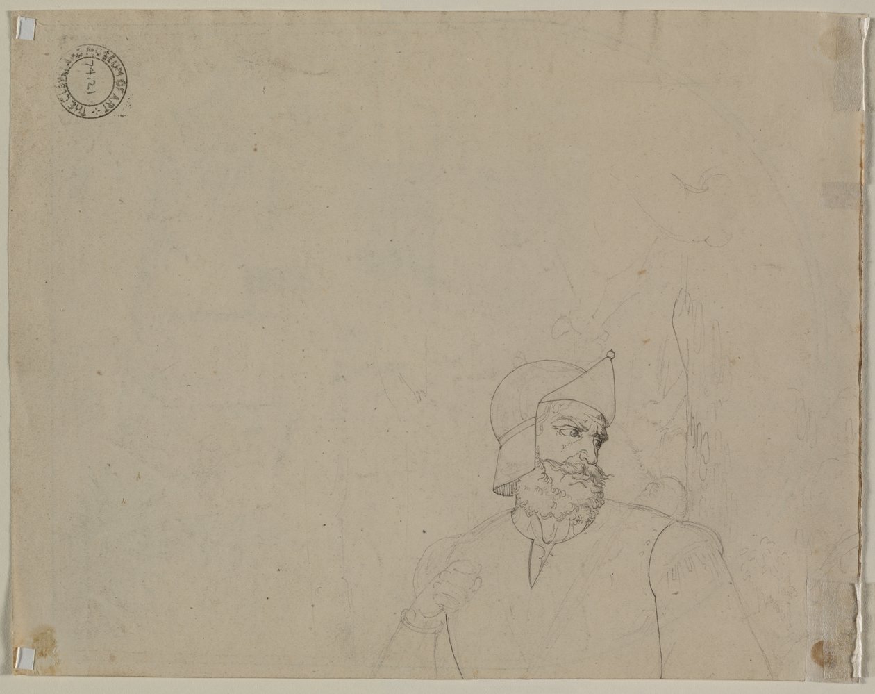 Soldat i et landskap (verso) av Carl Ludwig Tischbein