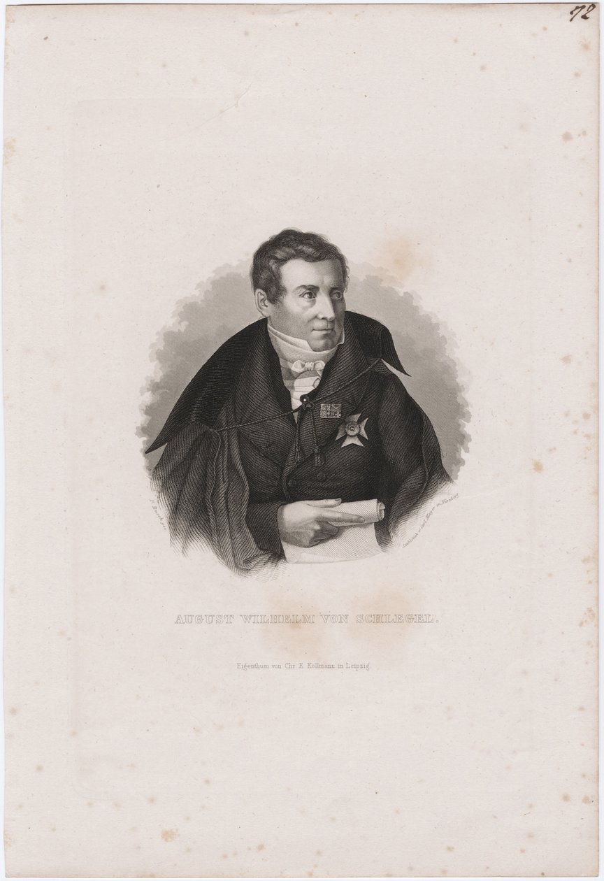 August Wilhelm von Schlegel 1767-1845 av Carl Mayer
