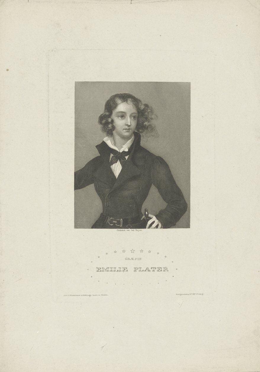 Portrait of Emilia Plater 1806-1831 , ca 1834.  av Carl Mayer