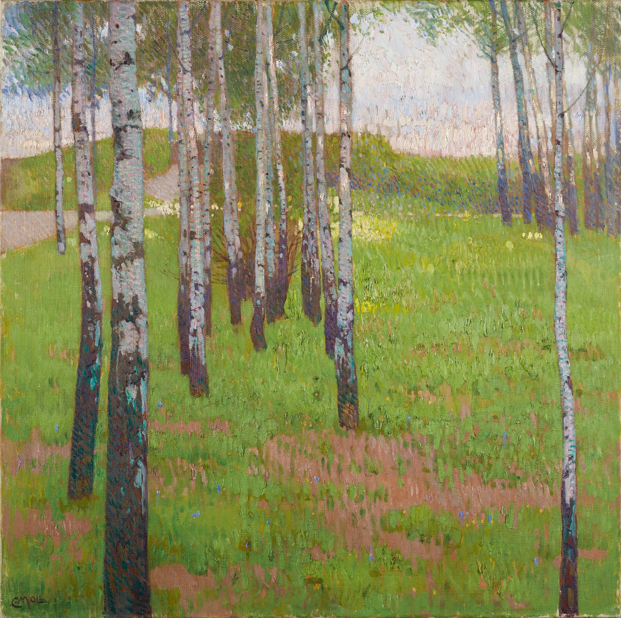 Bjørkelund i kveldslyset av Carl Moll