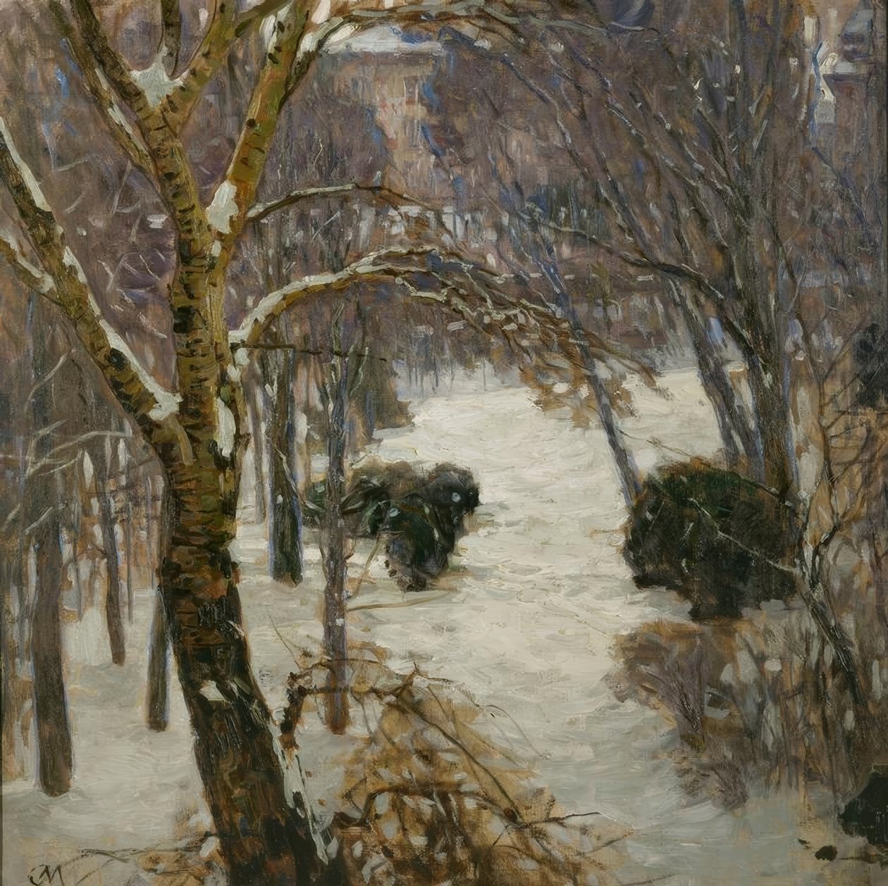 Heiligenstadt-parken om vinteren av Carl Moll