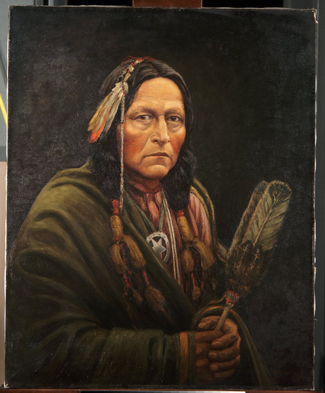 Osage mann, Bro-Ga-Hee-Ge (olje på lerret) av Carl Moon