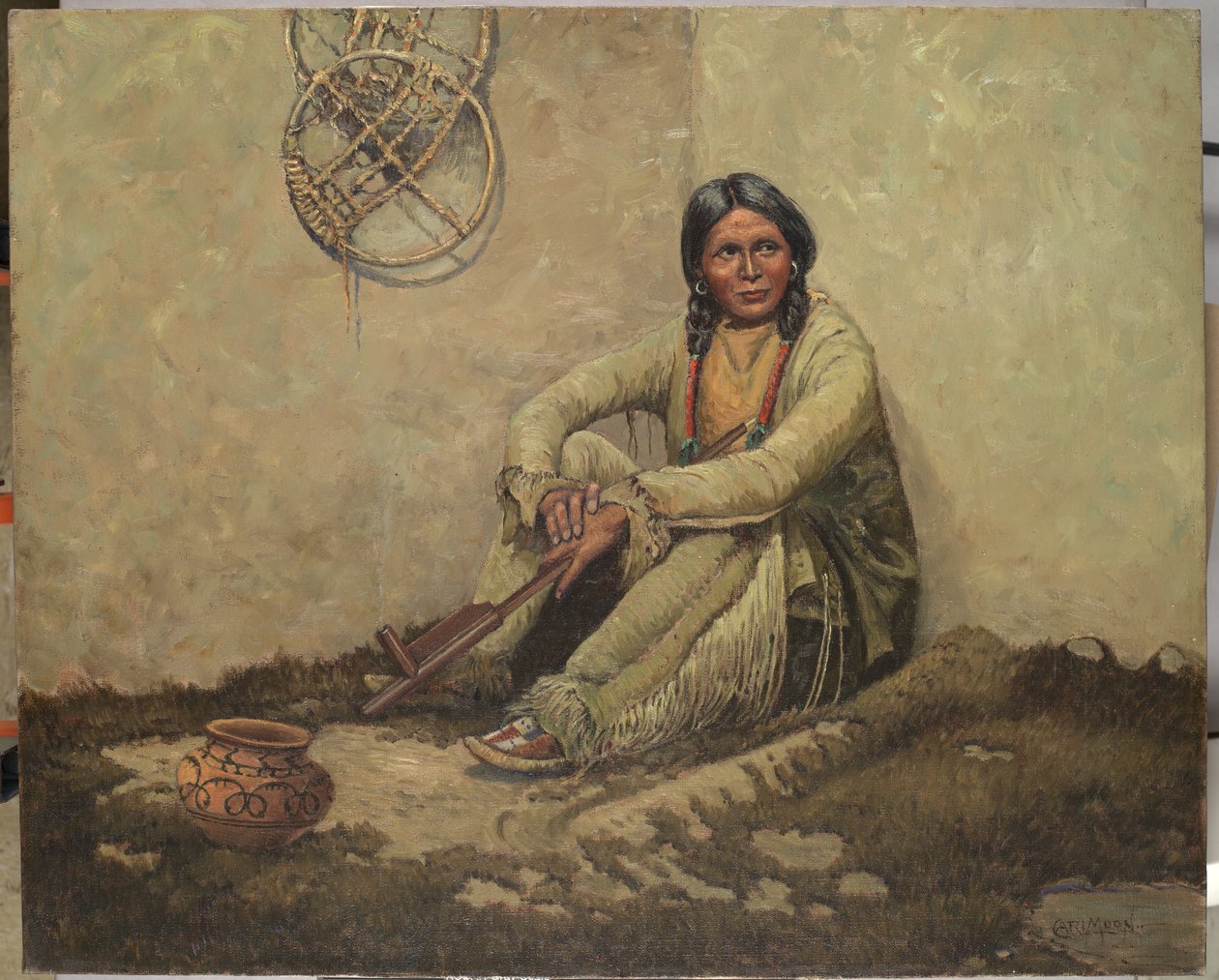 Peace Pipe (olje på lerret) av Carl Moon