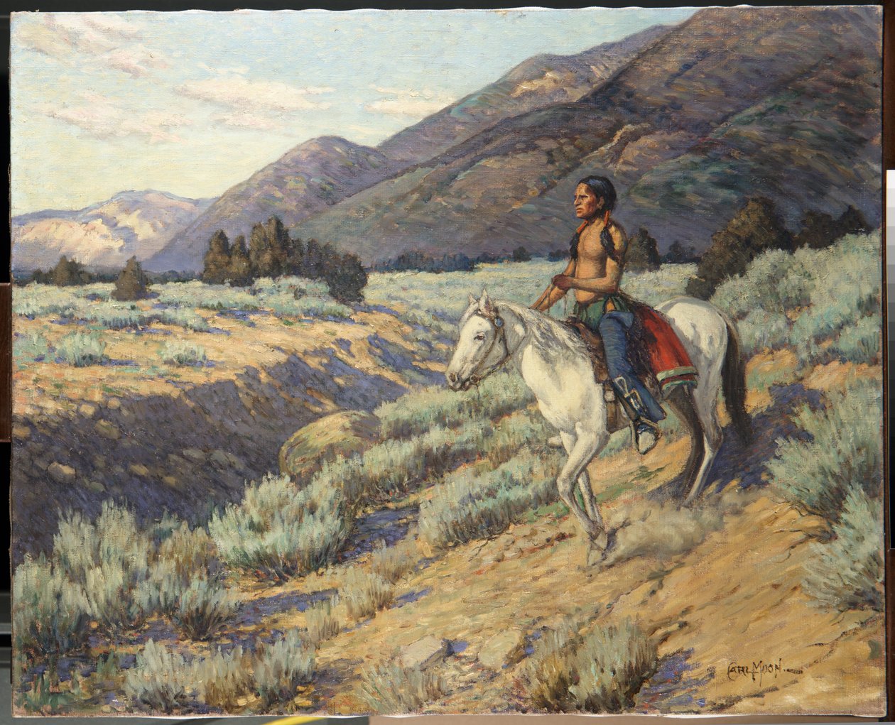 Scout, Taos Valley, New Mexico (olje på lerret) av Carl Moon