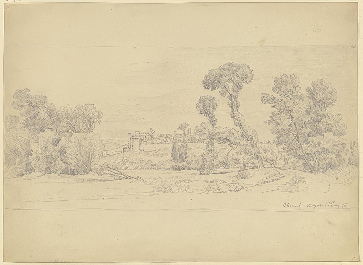 Trestudie fra Villeneuve-området nær Avignon av Carl Morgenstern