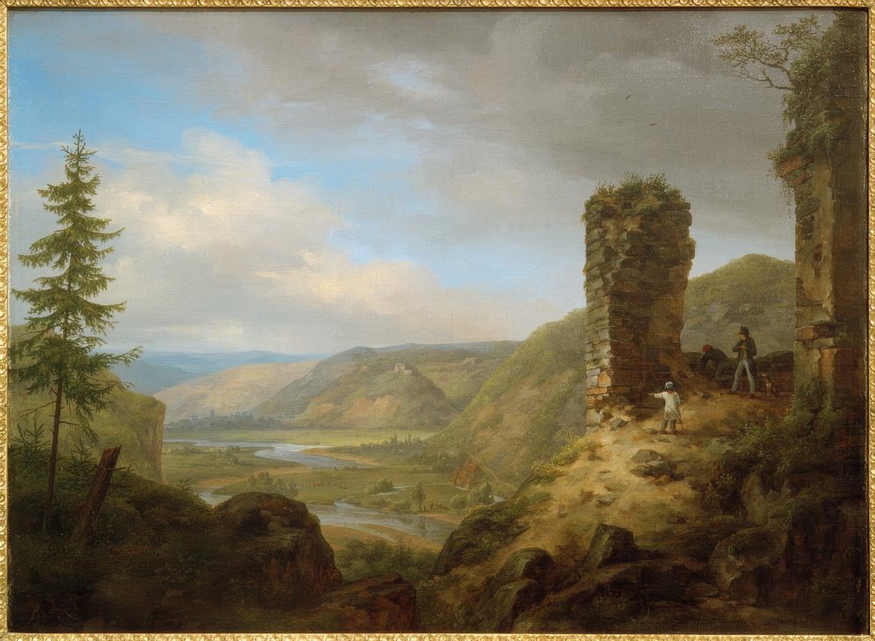 C. Morgenstern, utsikt fra ruinene av Böckelheim slott av Carl Morgenstern