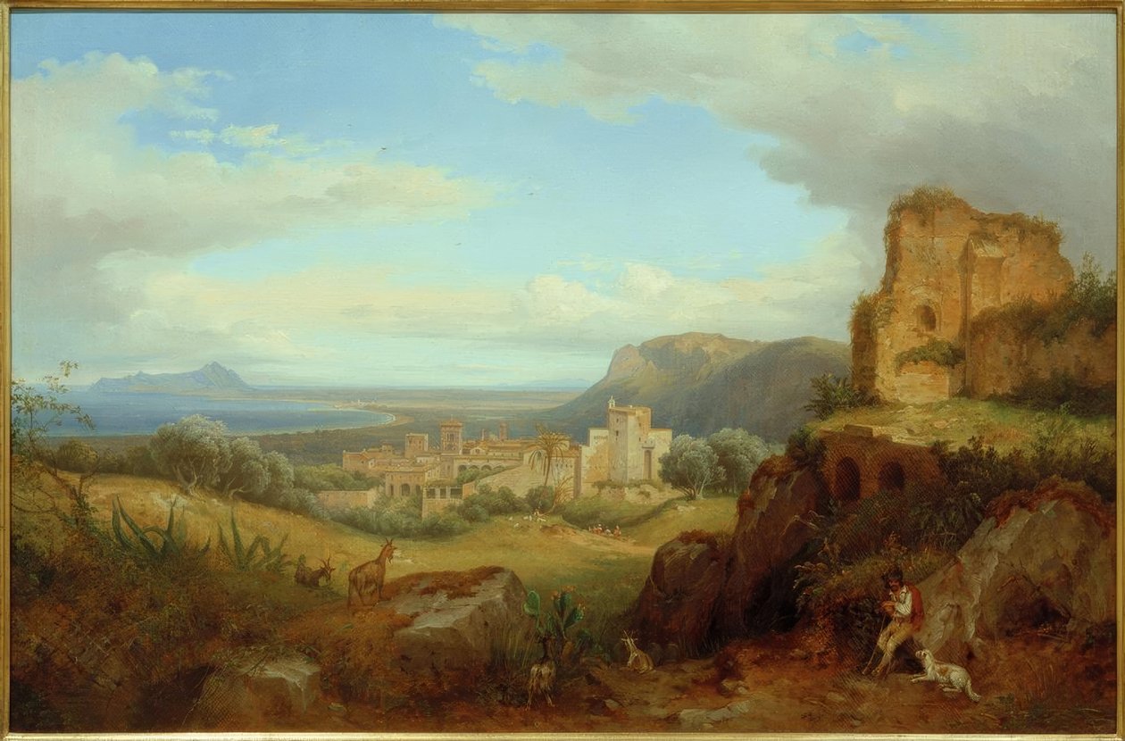 C. Morgenstjerne, utsikt over Terracina av Carl Morgenstern