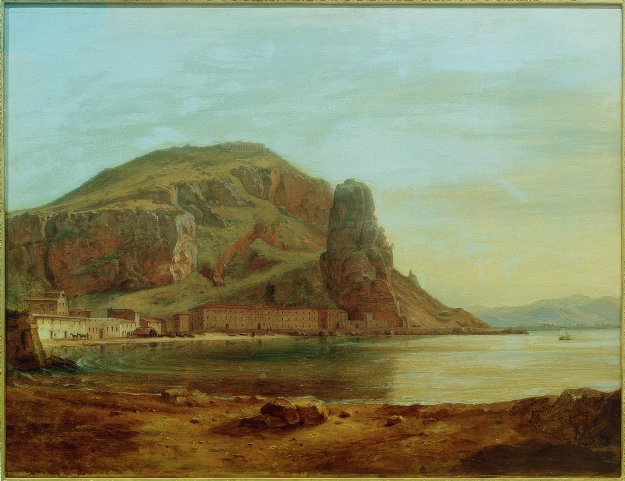 C. Morgenstjerne, Terracina med fiskesteinen, kveldsstemning av Carl Morgenstern