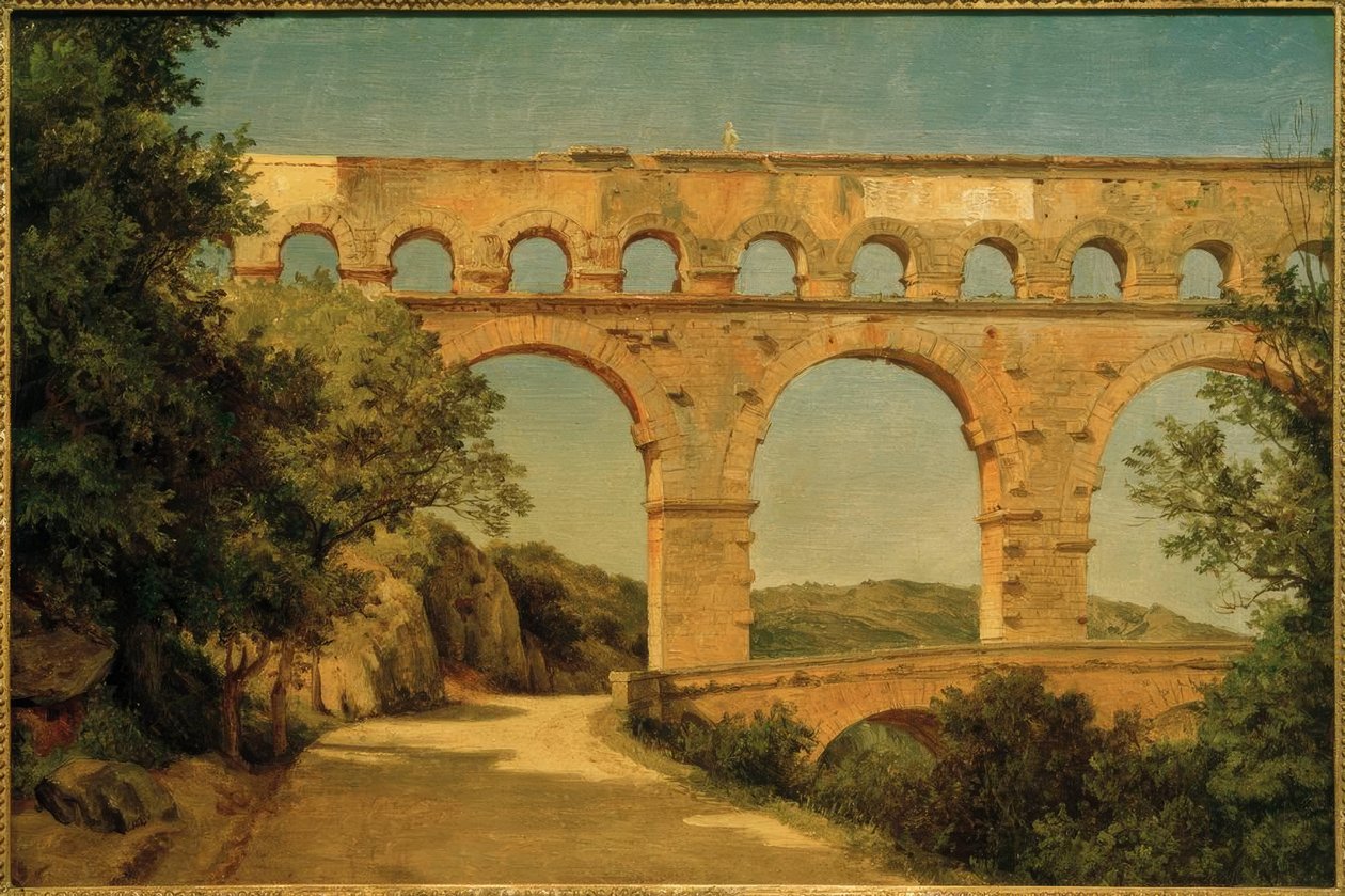 Pont du Gard nær Nîmes / maleri av Carl Morgenstern av Carl Morgenstern