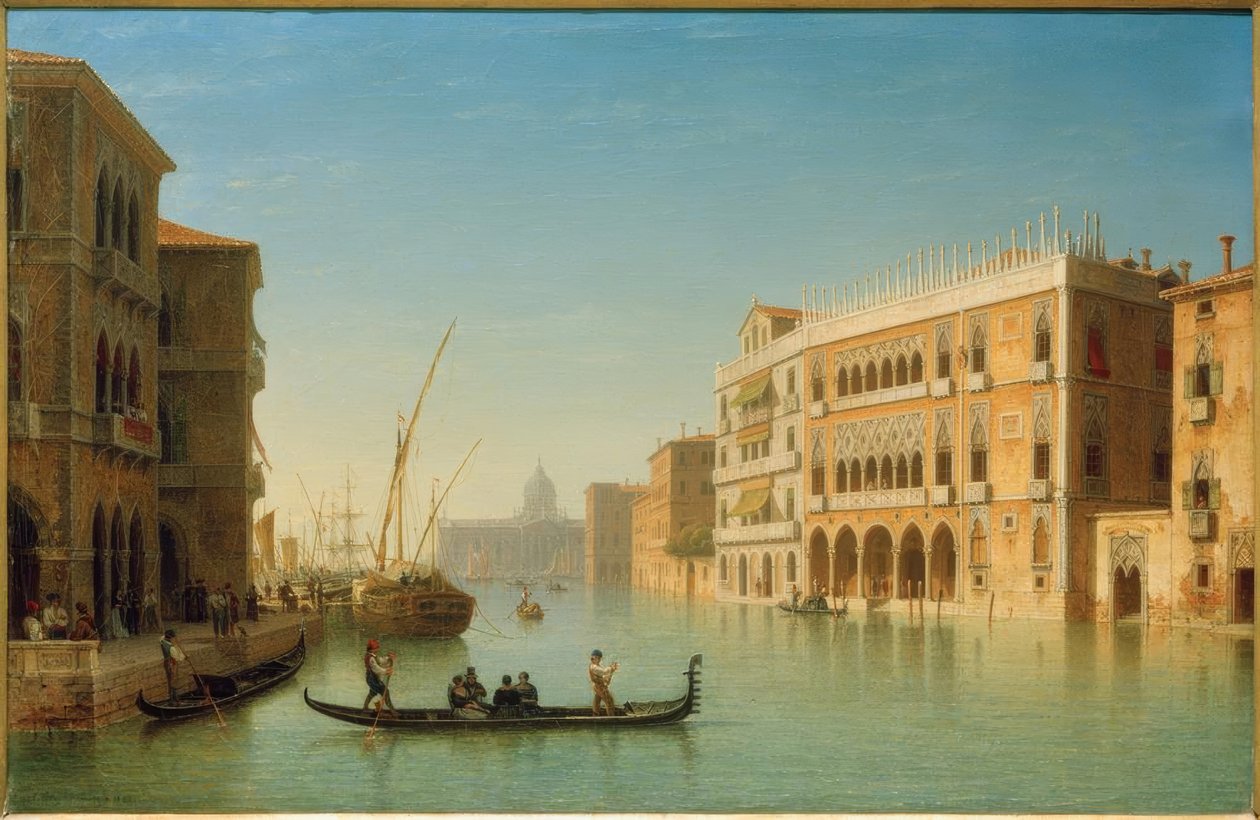 Venezia, Canal Grande / maleri av Carl Morgenstern av Carl Morgenstern