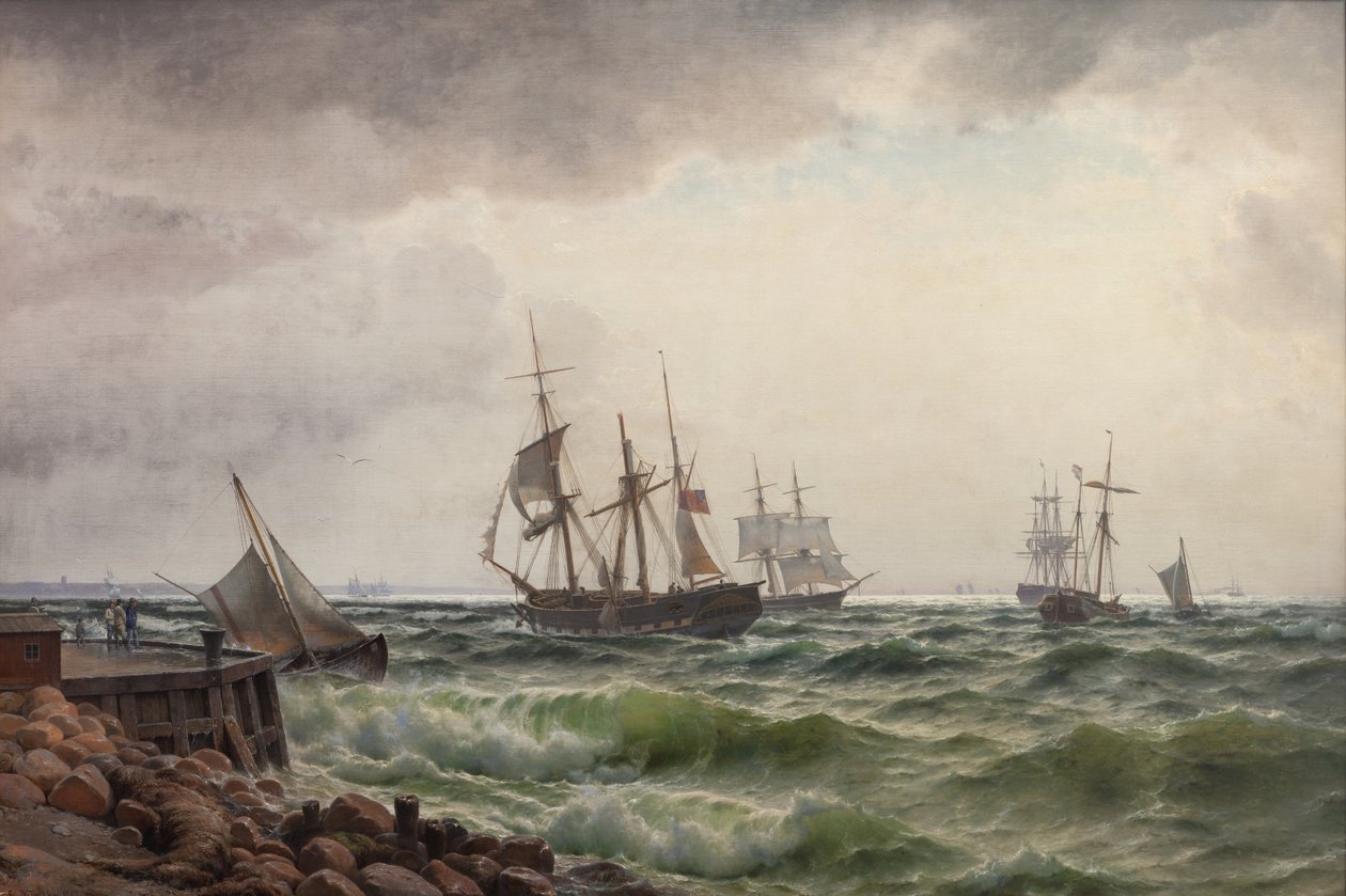 Skip under land etter en storm av Carl Neumann