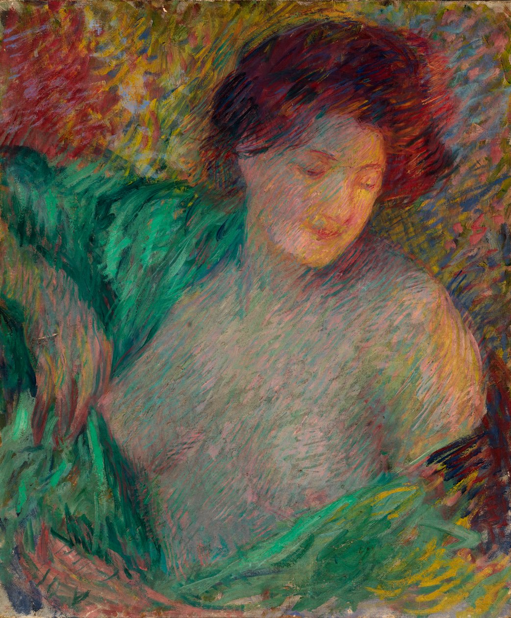 Leder for en ung jente som vender mot venstre, før 1910. av Carl Newman